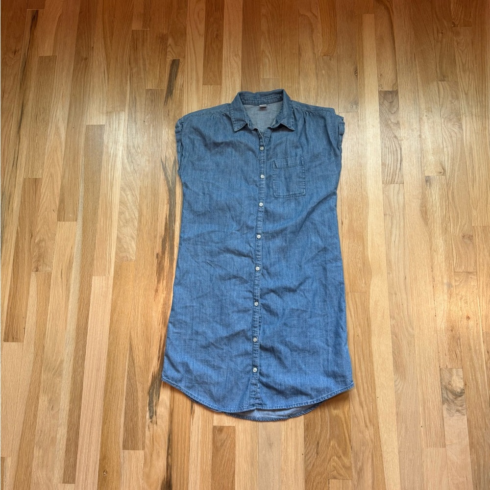 Casual Chambray button down shirt dress